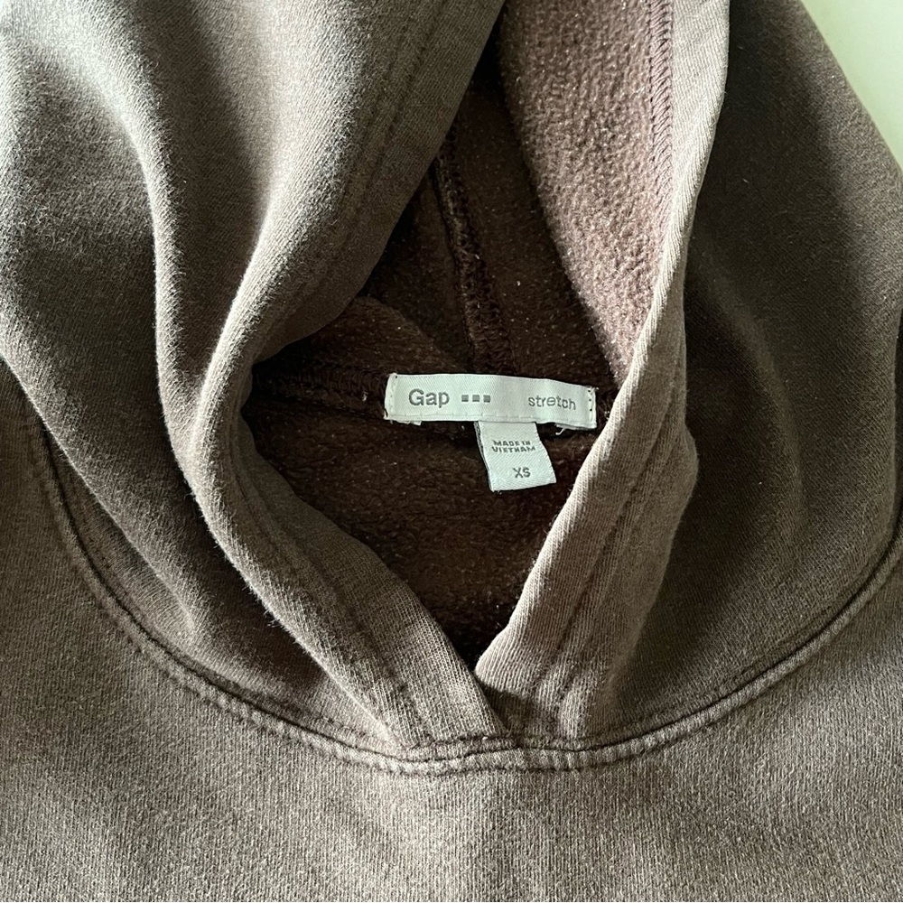 GAP Women’s Chocolate Brown Stretch Hoodie Size XS - Picture 3 of 8